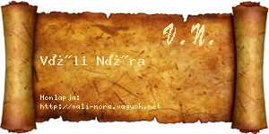 Váli Nóra névjegykártya
